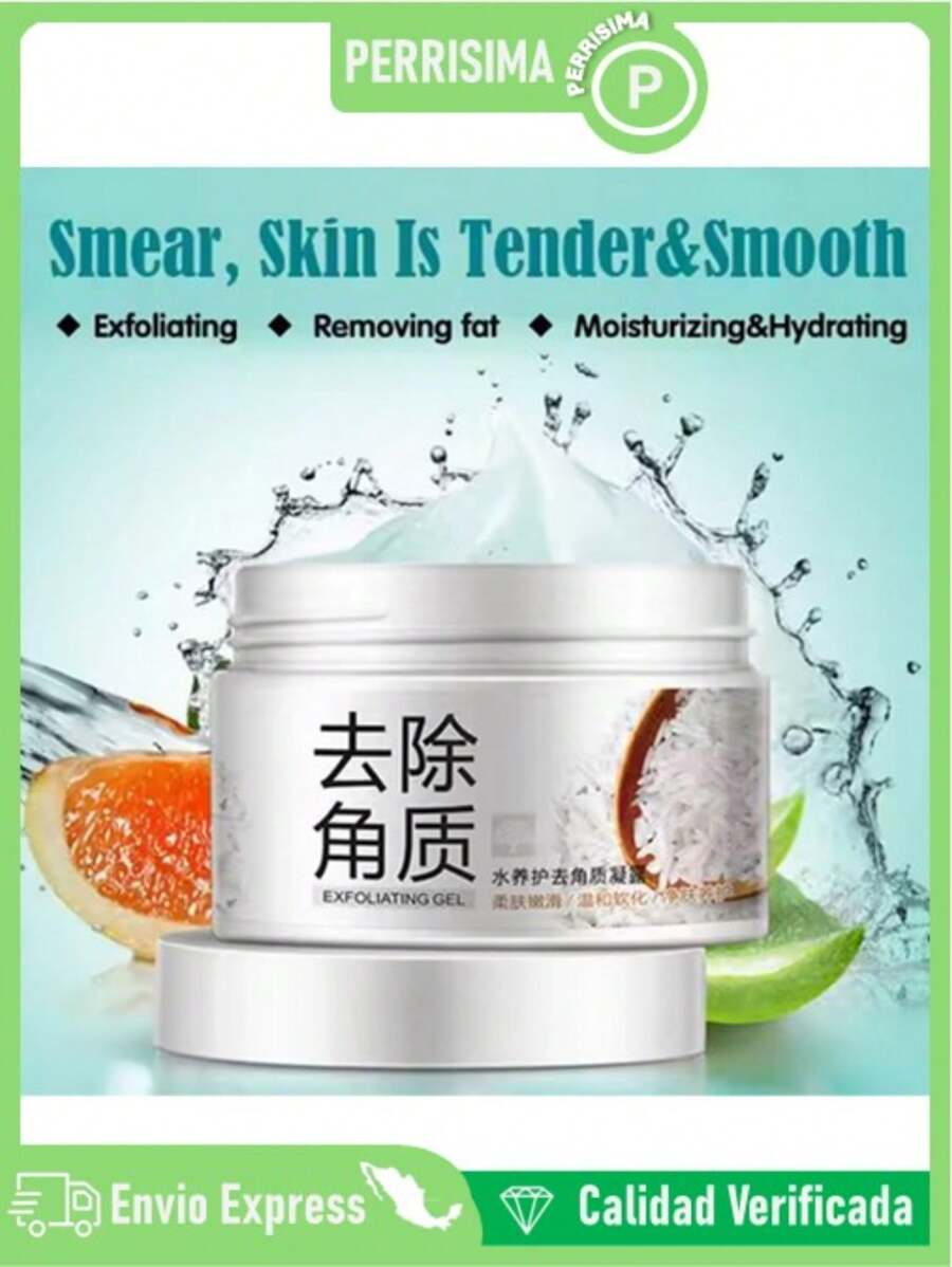 Gel Exfoliante de Arroz BIOAQUA Remueve Células Muertas, Aclara y Suaviza la Piel, Crema Exfoliante Facial Natural, Blanqueamiento, Hidratante, Reparadora, Anti Arrugas, Nutre. Crema Rostro, Cuidado de la Piel, Vitamina E, Elimina Manchas y Acne, Acido Hialuronico, Skin Care, Limpieza Facial, Disminuye Poros. White Rice, Piel mas Limpia, Sana y Suave. - Blanco - Ver 1