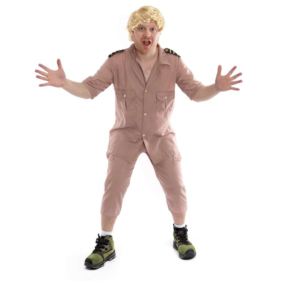 Mens Steve Irwin Costume Crocodile Hunter Fancy Dress Australian ...