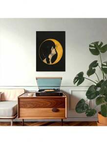 1 件经典歌曲封面女人闭着眼睛亲吻月亮理想礼物帆布画海报和印刷墙面装饰房间装饰墙壁艺术图片美学生活家居卧室装饰无框架 - 彩色 - 查看 5