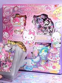 Sanrio 100 pièces Autocollants Sanrio Hello chat Kuromi Melody Guiguan Dog New PET pour enfants - Design de bandes dessinées et d'animaux imperméables, scrapbooking, projets DIY et décoration de bouteilles d'eau. Convient pour les autocollants de réfrigérateur, les accessoires de chambre, les vêtements, les sacs, les accessoires de robe, la papeterie créative DIY et la mise en scène. (100 autocollants sans double) , Cadeaux de rentrée scolaire