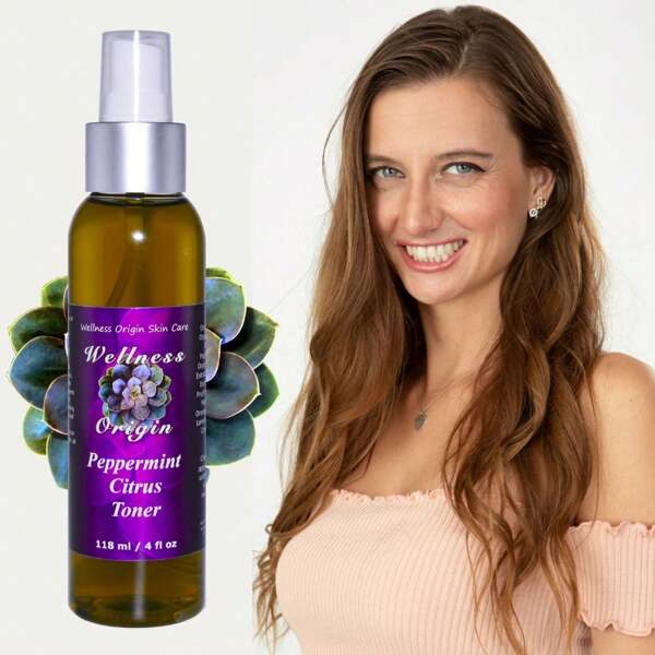 Wellness Origin Peppermint Citrus Toner | Organic Skin Care For Healthy And Glowing Skin | Refreshing And Balancing | No Synthetic Ingredients | Perfect For Women And Men, Holiday Gifts