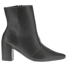 Mania de Mulher Women's Texan Boot Short Shaft Pointed Toe Patent Leather - 黑色 - 查看 3