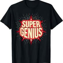 Super Genius Funny Sarcastic Nerd Geek Gift T-Shirt - 黑色 - 查看 1