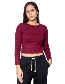 MAREZZI COUTURE SUETER CORTO SOFT TOUCH - Burdeos - Ver 1