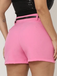 Za Shorts With Women's Tailored Belt - 淺粉色 - 查看 2