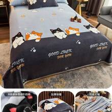 180CM*200CM Terciopelo coralino de invierno más sábanas de terciopelo, mantas de lana, mantas de franela de terciopelo de leche de una sola pieza, edredones, sábanas dobles, engrosamiento de otoño e invierno