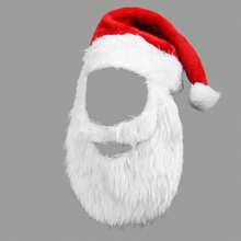 Santa Hat With Plush Beard Christmas Winter Beanie For Women Men Santa Claus Hat Christmas Hats Holiday Accessories For Party - Red - View 5