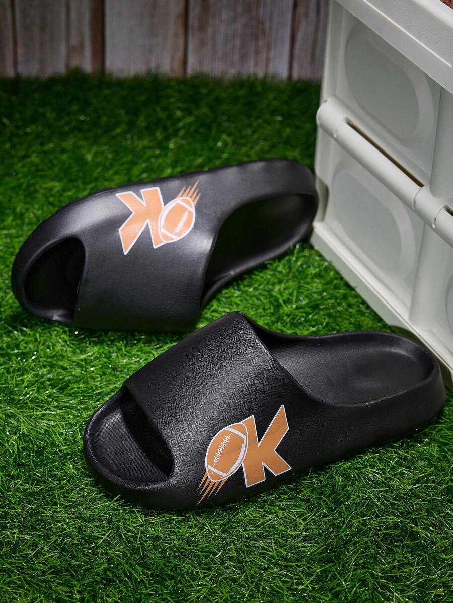 OURANNI Men's Fashion Print Non-Slip Lightweight Outdoor/Indoor Home Shower Beach Holiday Slippers, Versatile, Suitable For Men And Women For Casual Wear - Black - View 1