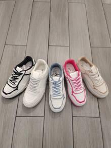 StellaMeli BEAUTIFUL WOMEN'S SHOES IN PU AND JEANS FINISHING WITH TWO-TONE LACES 4.5CM SOLE - Black - View 6