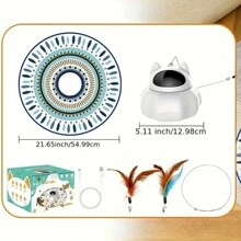 Đồ chơi laser 4 trong 1 Whisker Wizard cho mèo - Đồ chơi tương tác tự động cho mèo trong nhà, Đồ chơi trốn tìm cho mèo con có dây trêu chọc bằng lông chuyển động, Đồ chơi điện tử sạc USB cho mèo con buồn chán ở mọi giống mèo, Giảm hành vi phá hoại, Quà tặng, Quà tặng, Lễ kỷ niệm - Nhiều màu - Xem 10