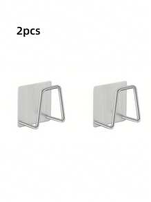 1/2/4pcs Stainless Steel Sponge Holder For Kitchen Sink,Scrub Holder For Kitchen Sink Sponge Holder Dish Scrubber Holder Kitchen Sponge Holder For Sink,Adhesive Sponge Hooks For Bedroom Bathroom Restroom