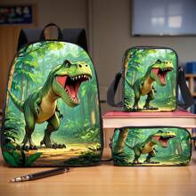 3PCS Back To School Backpack For Boys Girls, Kids Feature Game Football Backpack For Teens Elementary Middle High School Students, Large Capacity 16 Inch School Bags With Shoulder Bags And Pencil Case - Backpack + Shoulder Bag + Pencil Case - View 1