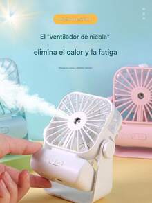 1 Piece Solid Color Electric Fan Mini Sprayer USB Charging Water Filled Silent Fan - Pink - View 7