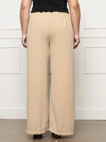 Kit 3 Plus Size Women's Wide Leg Pants From Duna - Vino Blanco Beige - Ver 7