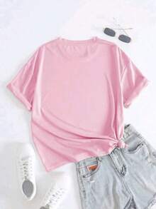 Women's FITNESS Oversized T-Shirt 100% Cotton - 淺粉色 - 查看 2