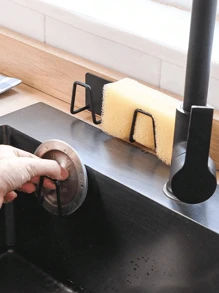 1/2/4pcs Stainless Steel Sponge Holder For Kitchen Sink,Scrub Holder For Kitchen Sink Sponge Holder Dish Scrubber Holder Kitchen Sponge Holder For Sink,Adhesive Sponge Hooks For Bedroom Bathroom Restroom