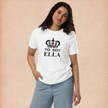 Playeras San Valentín. Set de dos Playeras  " Loco por Ella ". Playera Blanca de Algodón. Dia del amor y la amistad. Para regalar. Pareja.  Amiga. Amigos. Novio. Novia. - Blanco - Ver 5