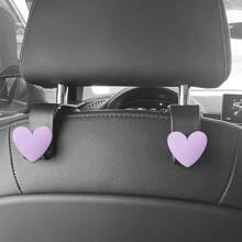 2 piezas Ganchos creativos con forma de corazón para reposacabezas de coche, organizadores de almacenamiento para el coche para colgar bolsas, carteras, bolsas de la compra, paraguas