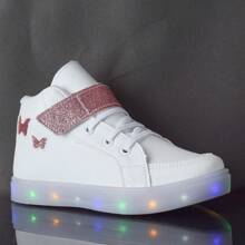 CALCADOS LGHT LIGHT Cheap Girls' Led Butterfly Boots High Top Sneakers