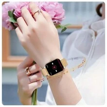 Double Strap Smart Watch 1.83-Inch Full Screen Touch Fitness Tracker, Sports Wireless Call/Dial, Message Reminder Date Alarm Compatible With Android/Ios Unisex - Pink [Double strap] - View 9