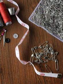 Alfinetes de segurança de aço niquelado, resistente, 5 tamanhos diferentes de alfinetes de segurança, para roupas, costuras artesanatos