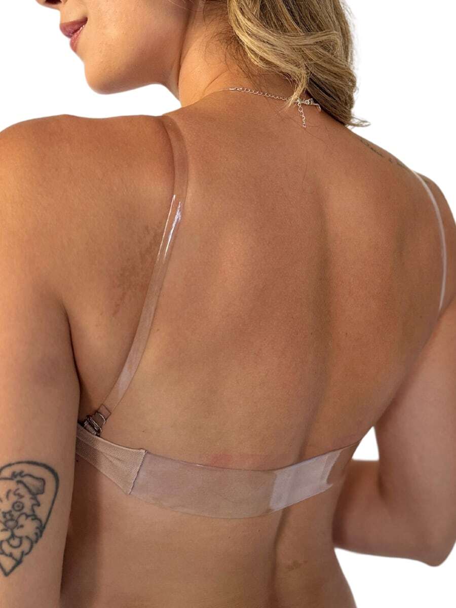 Eatifa Bare Back Bra With Discreet Silicone Strap, Adjustable And Removable With Chocolate Nude Bra Cup - Màu be - Xem 1