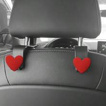 2 piezas Ganchos creativos con forma de corazón para reposacabezas de coche, organizadores de almacenamiento para el coche para colgar bolsas, carteras, bolsas de la compra, paraguas