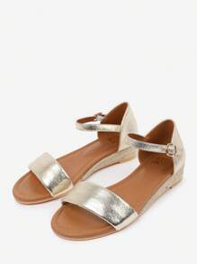 Where’s That From ELEANOR WIDE FIT LOW WEDGE SHOES WITH ADJUSTABLE ANKLE STRAP