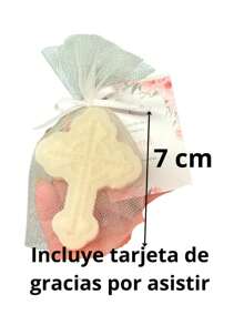 10 cruces de jabon para recuerdo bautizo,primera comunion - Blanco - Ver 2
