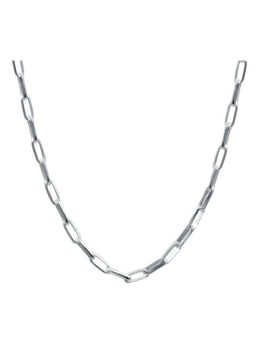 Cadena Gruesa Eslabón Grande Mujer Plata Italy 925 45 Cm - Plateado - Ver 1