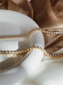 Colar de decoração de strass super brilho europeu e americano