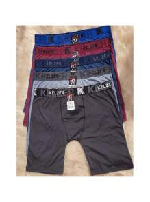 Men's Microfiber Cycling Boxer Shorts Long Leg Adult Promotion - Burgundy - View 3