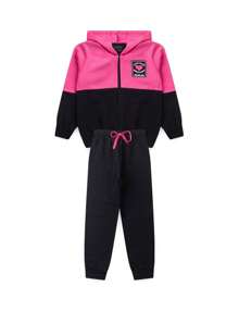 Conjunto Jaqueta Infantil com Capuz Feminino Pink Love