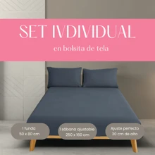 Single Drawer Sheet And 1 Cotton-Touch Microfiber Pillowcase - 粉色 - 查看 2