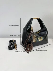 女士新款斜挎包和手提包，油蜡皮革 PU 材质，复古金属配件，优质质地，适合日常、购物、旅行