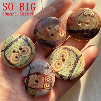 木质纽扣 猫头鹰 适合青少年服装 卡通服装 适合DIY 派对礼物