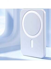 Bateria Magnetica MagSafe 5000mAh Compatible con iPhone, Cargador Portátil Inalámbrico Mini Power Bank 5000mAh Batería Magnética Imán - Blanco - Ver 6