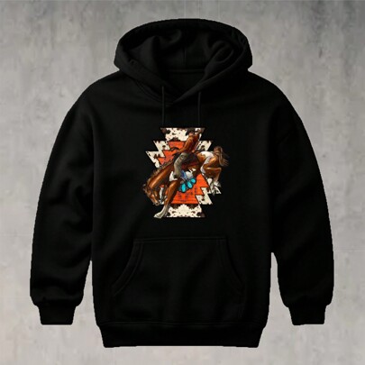 Blusa com Capuz Horse Cowboy Rodeo Texas Country masculino feminino unissex