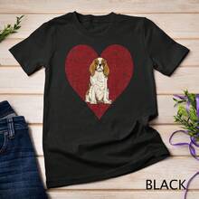 Cavalier King Charles Spaniel Valentines Day Dog Love Heart Unisex T-Shirt