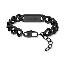 Lacoste Stainless Steel Backhand Chain Bracelet | Fall Fashion | Women Chain Bracelets - 黑色 - 查看 3