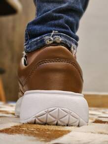 Men's Sneakers Casual Style High Sole Comfort Slin Basic - 駝色 - 查看 8