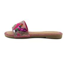 Women's Rhinestone Crystal Embellished And Beaded Comfort Cushion Slide Sandals With Multicolor Gemstone Accents: Perfect For Parties, Gatherings, Casual Wear, Vacations, And Beach Days - 粉色 - 查看 2