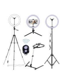 Kit aro de luz 10 pulgadas con tripoide ajustable - Blanco - Ver 2