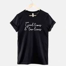 Good Times And Tan Lines Tshirt - Summer Vacation T Shirt - Black - View 1