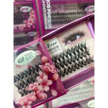 Tufos Fada Color 40 pelos para extensão de cílios  curvatura L efeito fox eyes ou raposa - Multicolorido - Visão 10