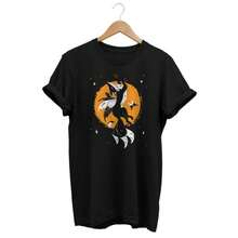 Fairy Fox Shirt, Grunge Fairycore Clothing, Cottagecore T-Shirt, Grunge Outfit, Alternative Fashion, Fairy Apparel, Vintage Art, Fairytale - 黑色 - 查看 1
