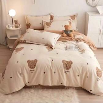 Set aus doppelseitiger, weicher und origineller Bettwäsche, 3-teilig: 2x Kissenbezug 70x80cm + 1x Bettbezug 160x200cm | Perfekt für Ihr Zuhause oder Ihr Hotel Geschenk! Klassisches und schlichtes Design. Perfekt für alle Jahreszeiten Schlafzimmer!
