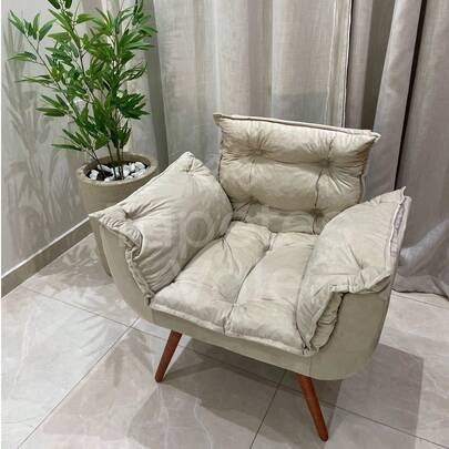 Poltrona Decorativa Para Sala Escritório Opala Classic