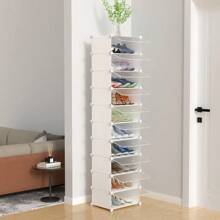 HOMIDEC Shoe Storage 10-Tier Shoe Rack Organizer For Closet 20 Pair Narrow Shoes Shelf Cabinet For Entryway Bedroom And Hallway - như Pic - Xem 3