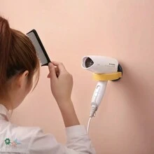 Suporte Para Secador Cabelo de Parede Giratorio 360 Adesivo Organizador Banheiro